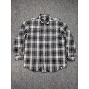 Carhartt Shirt Mens XL Tall Plaid Flannel Button Up Workwear Heavyweight‎ Work